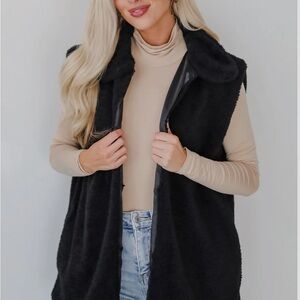 Black Sherpa Vest from Dress Up